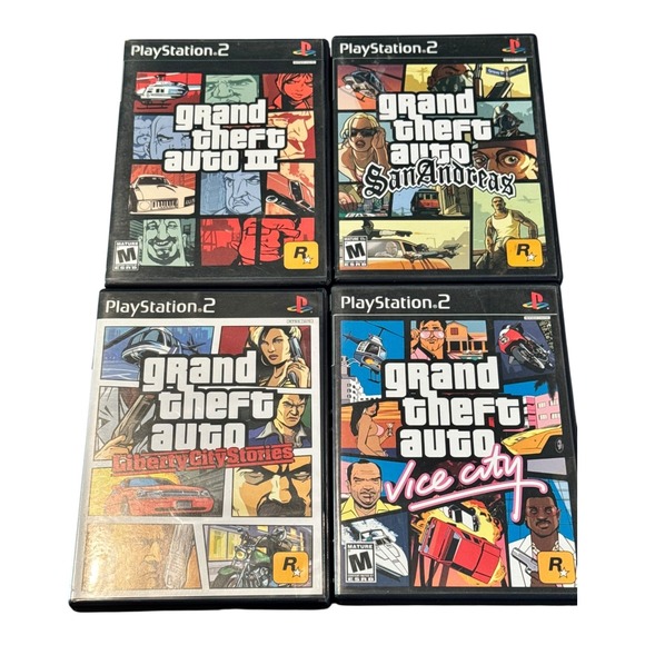 Grand Theft Auto Lot 4 PS2 Game Collection GTA III San Andreas Vice City Liberty - Picture 1 of 2